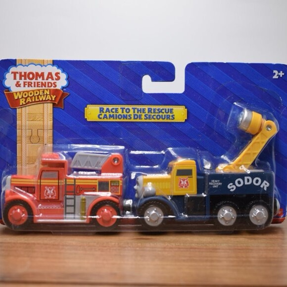Race to the Rescue Flynn Fire Truck and Butch Friends Wooden Railway